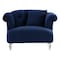 Armen Living Elegance Contemporary Chair in Blue Velvet with Acrylic Legs LCEG1BLUE - alternate 1